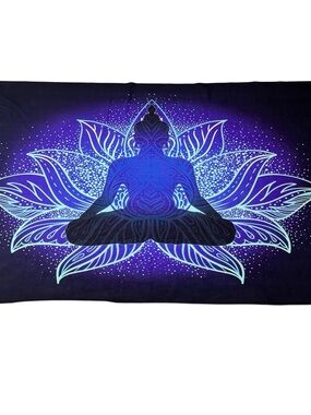 Unbranded Lotus Tapestry Zen Yoga Prana Chakra Yoga New Age Flannel Fabric